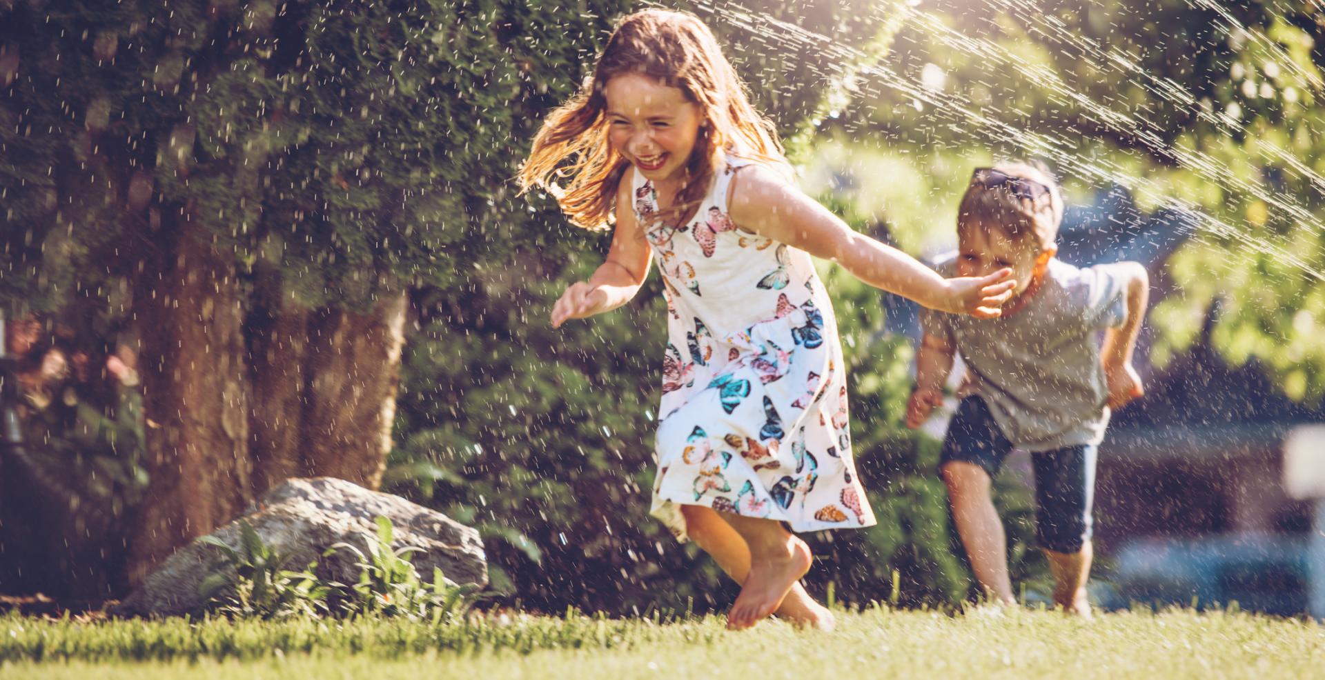 Kids in garden